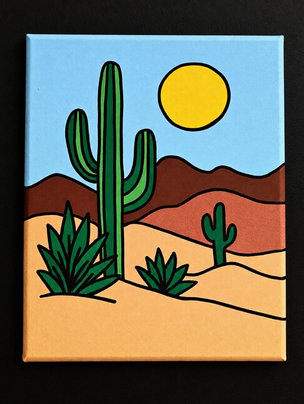 Boho Desert Wall Art 8x10 Cactus Painting